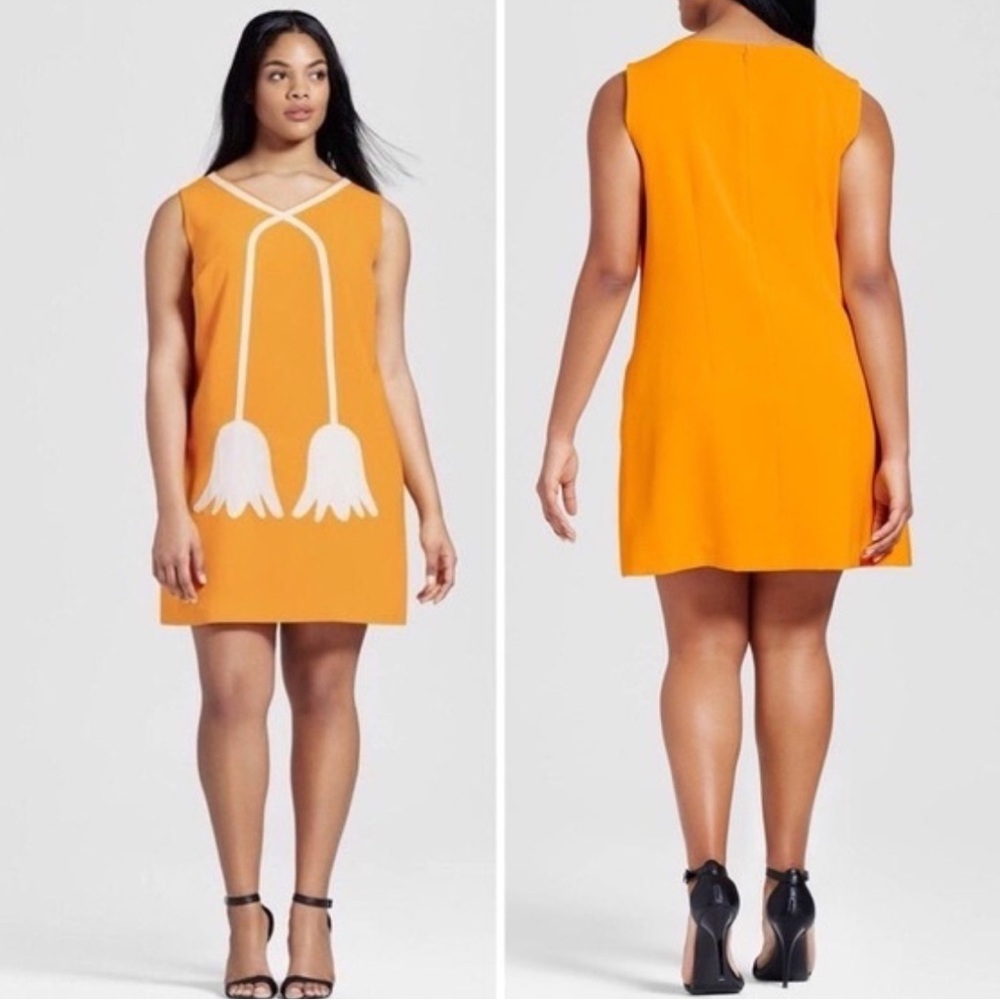 Victoria Beckham x Target Marigold Tulip Mod Shift Dress Women’s 2X Yellow White